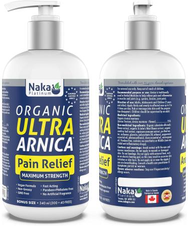 Naka Platinum Organic Ultra Arnica Lotion Pain Relief Maximum Strength European Certified Arnica Made in Canada (340ml) - Buy Online on SooperMarket.com