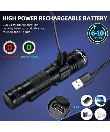 DARKDAWN UV Torch Flashlight 365nm Light USB Rechargeable Ultraviolet LED Blacklight Powerful Woods Lamp Portable Mini Detector for Pet Urine Stains Uranium Glass Money Resin Curing Fluorescent Uv 365nm Light/Blue - 1 Pack - Buy Online on SooperMarket.com