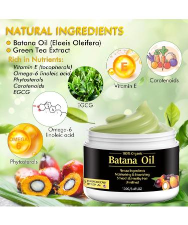 Buy Batana Hair Growth Oil - 100% Raw Organic Oil from Honduras for Men & Women | Anti Hair Loss & Split Ends Treatment - 3.4 FL oz - Buy Online on SooperMarket.com