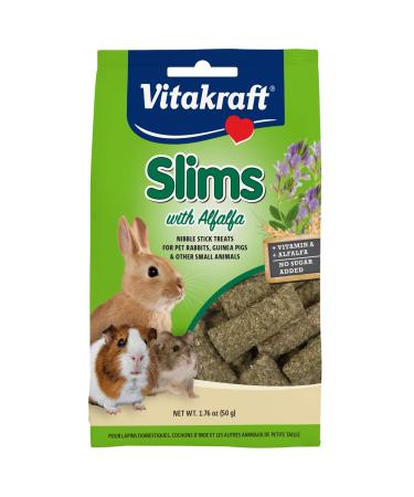 Vitakraft Slims with Alfalfa Rabbit Guinea Pig & Small Animal Nibble Stick Treat 1.76 oz