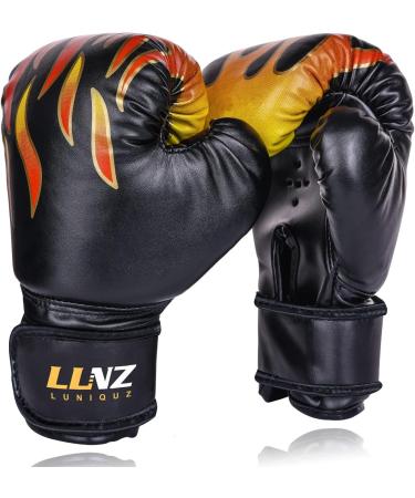 Luniquz Kids Boxing Gloves - Ideal for Punching Bag Training and Kickboxing Sparring - 4, 6, 8oz Sizes Available - MMA Gloves in Black (6oz) - Buy Online on SooperMarket.com