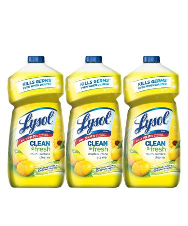 Lysol Clean and Fresh Multi-Surface Cleaner, Lemon and Sunflower 40 Fl Oz (Pack of 3)