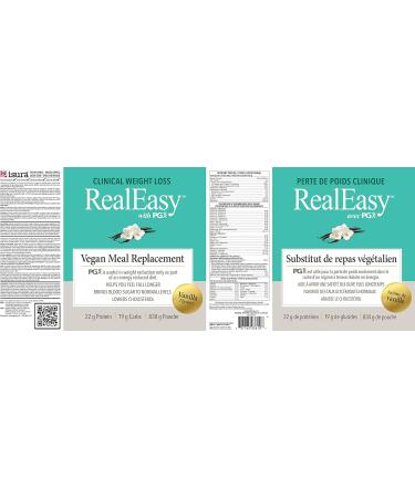 RealEasy with PGX Vegan Protein Meal Replacement Shake Vanilla Flavour 830g Helps you Feel Full Longer. 22g Protein per Serving - Buy Online on SooperMarket.com