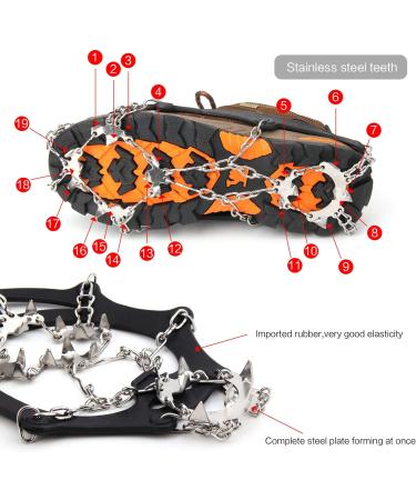 Vdeal Crampons for Boots & Shoes - 19 Stainless Steel Spikes Anti-Slip Winter Shoe Claws for Snow & Ice Gr del Spikes for Hiking & Fishing - Men & Women - Buy Online on SooperMarket.com