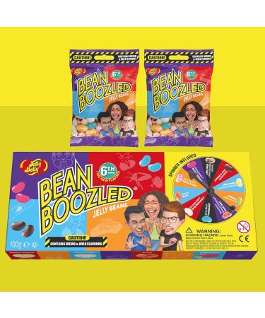 Jelly Belly Beans Boozled Wheel of Fortune Set - 6th Gen 100g + 2x54g Bags | Disgusting Taste Duels for Parties & Game Nights - Buy Online on SooperMarket.com