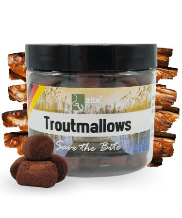 Zite Fishing Troutmallows - Highly Marshmallow Trout bait - Intensive flavors & bright colors - 40g dose - Perfect for basic assembly & combination with natural baits fish brown