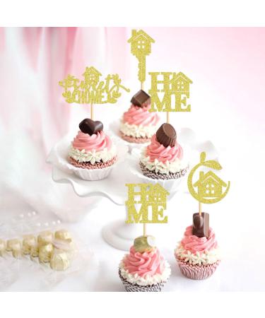 Cyodoos 24 Pcs Sweet Home Cupcake Toppers Glitter Welcome home Cupcake Picks Housewarming Cupcake Toppers New Home Theme Party Cake Decorations Supplies Golden Golden4 - Buy Online on SooperMarket.com
