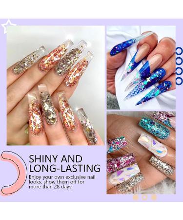 Saviland Glitter Gel Nail Polish Set - 6 Color Big Glitter Kit for Professional Manicure at Home - Buy Online on SooperMarket.com