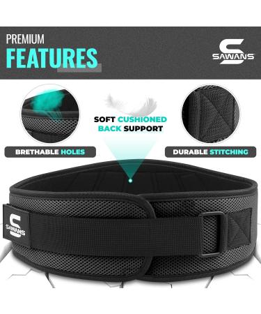 Sawan Weight Lifting Belt for Men & Women - Ultimate Fitness & Bodybuilding Support | Strength Training Powerlifting Gym | Adjustable Black Design - Buy Online on SooperMarket.com