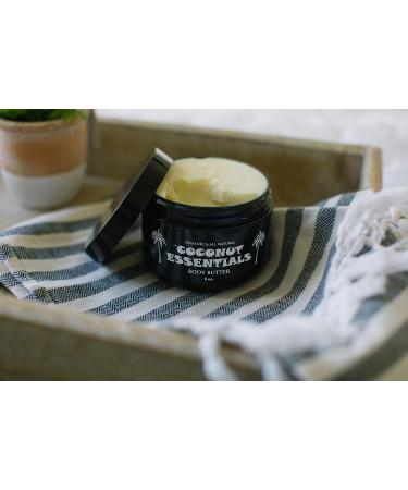 Coconut Essentials Moisturizing Body Butter - 8 oz - Coconut Oil, Vitamin E, Shea, Peppermint, Almond, Cocoa & Sunflower for Glowing Skin - Buy Online on SooperMarket.com