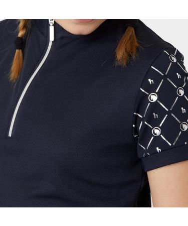 HORZE Fia Kids' Short Sleeve Equestrian Riding Shirt - Peacoat Dark Blue, Small - Buy Online on SooperMarket.com