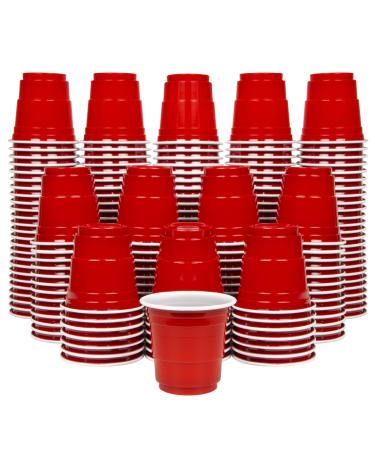 GoPong 2oz Plastic Shot Cups - Pack of 200, Disposable Mini 2oz Party Cups, Red