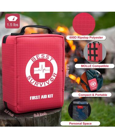 2022 Upgrade: Compact First Aid Kit with Tourniquet - 161 Piece Set Medium - Ideal for Emergency Rescue and Trauma Care - Buy Online on SooperMarket.com