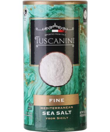 Tuscanini Premium Italian Fine Sea Salt, 16oz Tube, Mediterenian Sea Salt From Sicily Italy