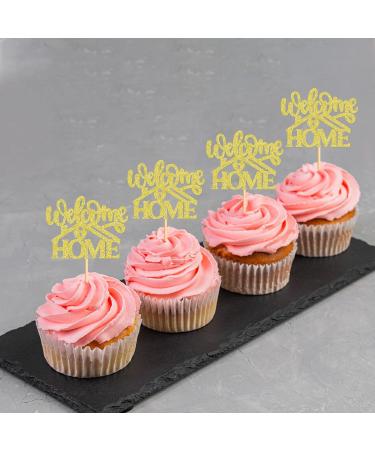 Cyodoos 24 Pcs Sweet Home Cupcake Toppers Glitter Welcome home Cupcake Picks Housewarming Cupcake Toppers New Home Theme Party Cake Decorations Supplies Golden Golden1 - Buy Online on SooperMarket.com