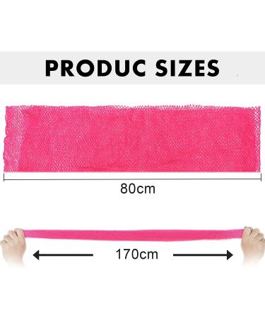 JASSINS African Net Long Bath Sponge & Exfoliating Gloves Set - Pink - Buy Online on SooperMarket.com