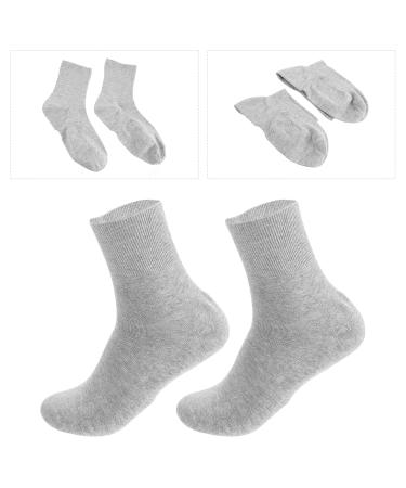 Lurrose Men's Moisturizing Cotton Gel Socks - Foot Repair & Care Treatment for Dry Cracked Skin - 2 Pack Light Gray - Buy Online on SooperMarket.com