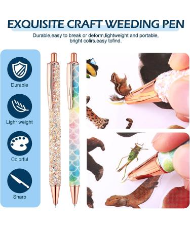 Craft Vinyl Weeding Tools Set - 2pcs Retractable Pin & Glitter Weeding Pens + Felt Squeegees for Adhesive Vinyl - Essential Craft Tool Kit - Buy Online on SooperMarket.com