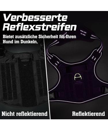 Rabbitgoo Adjustable Dog Harness for Medium Dogs - Durable Tactical Wear-Resistant with Metal Buckles & Handles - Perfect for Hiking (Purple M) - Buy Online on SooperMarket.com