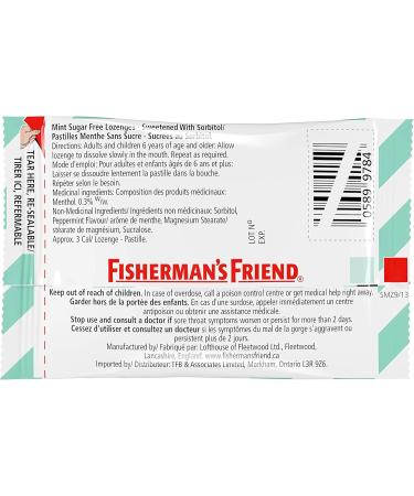 Fisherman s Friend Sugar Free Mint | For Temporary Relief of Cough Sore Throat & Nasal Congestion | 24 Packs of 22 Lozenges (528 Total Count) - Buy Online on SooperMarket.com