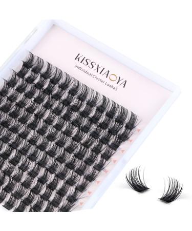 Cluster Lashes Extensions 144Pcs Individual Cluster Lashes D Curl 14mm Wide Stem Cluster Eyelashes Soft Natural False Eyelashes Cluster DIY Eyelash Extension At Home (14mm 14mm 144P D Curl) 1 count (Pack of 1) 14mm 144P D Curl