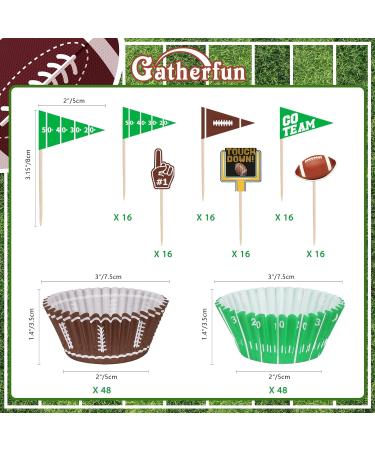 Football Party Supplies: 96-Count Football Cupcake Liners & 96pcs Cupcake Toppe - Perfect for Game Day Birthday and Tailgate Parties - Premium Football Cake Decorations - Football Party Favors - Buy Online on SooperMarket.com