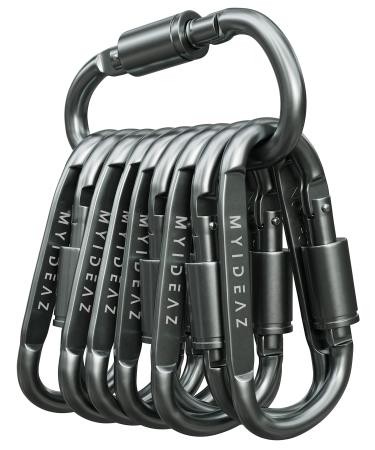Carabiner screw carabiner with suspension lock D shape of the carabiner set 80mm large carabiner hook made of high -quality premium aluminum for camping hiking silver
