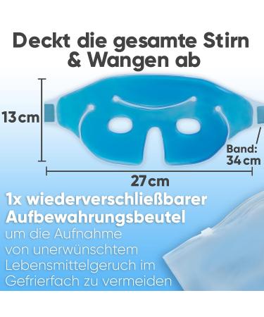 ICEHOF Eye Cooling Mask - Gel Eye Mask for Migraine Relief - Comfortable Upper Material with Storage Bag - Effective Forehead to Cheek Cooling Glasses - Buy Online on SooperMarket.com