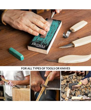 Hutsuls Leather Strop Block with Compound - Razor-Sharp Knife Strop Kit for Quality Edges | Non-Slip Leather Honing Strop with Step-by-Step Guide - Buy Online on SooperMarket.com