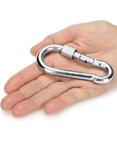 Buy Com-Four 12x Heavy-Duty Screw Carabiner Hooks - 260 kg Load Capacity - Ideal for High Stress - Set of 12 (90 x 9 mm) - International Shipping Available - Buy Online on SooperMarket.com
