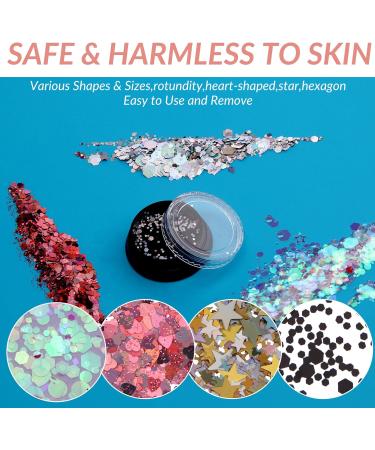 Holographic Unicorn Chunky Glitter | Festival Cosmetic Glitter for Face Body Hair & DIY Crafts - Rainbow Sequin Art - Buy Online on SooperMarket.com