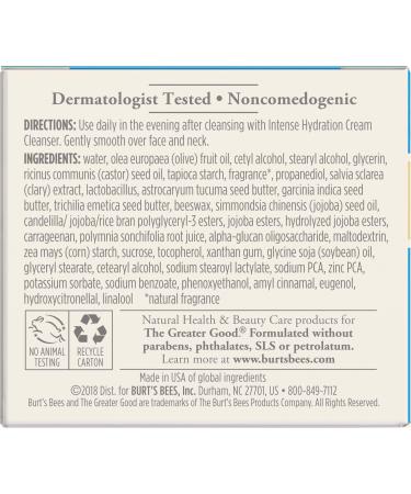Burt's Bees Intense Hydration Night Cream 1.8 Oz - Moisturizing Night Lotion - Buy Online on SooperMarket.com