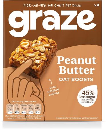 Graze Healthy Snacks - Peanut Butter Protein Oat Bar Vegan friendly 4x30g - Buy Online on SooperMarket.com