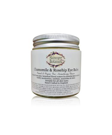 Skincare Botanics Organic & Natural Rosehip & Chamomile Eye Balm | Pure Plant Botanicals & Essential Skin Oils | Large 60 g. Glass Jar | Made in U.K.