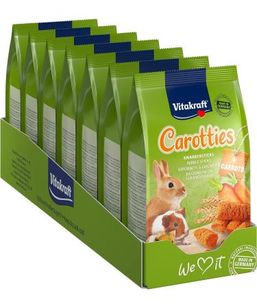 Vitastras Nabbersticks Carotties for rodents with grain and carrot rodent nack suitable for hand feeding playing and pampering without adding sugar (7x 50g)
