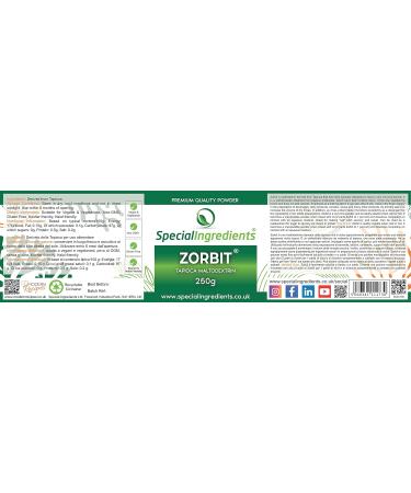 Zorbit Tapioca Maltodextrin 250g - Premium Quality Vegan, Non-GMO, Gluten-Free - Recyclable Container - Pack of 1 - Buy Online on SooperMarket.com