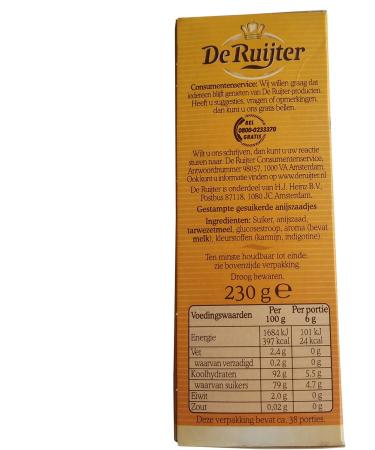 De Ruijter Smashes Anise - 230g - Buy Online on SooperMarket.com