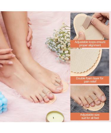 6-Piece Double Toe Straightener & Hammer Toe Splint Set - Relieve Foot Pain, Claw & Overlapping Toes - Beige - Buy Online on SooperMarket.com