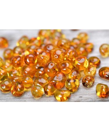 Gumstone 50 Piece Polished Honey Amber Beads | 100% Natural Baltic Amber for Handcrafted Jewelry | Absorbs Negative Energies - Perfect for Natural Remedies - Buy Online on SooperMarket.com
