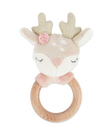 Bieco Reh Ella Greifling Baby Wood |Babyassel wood |Cuddly toy baby deer girl |Rattling & gripping rings baby rattles 0 months baby rattles roassure wood baby grip