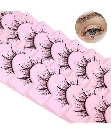 Manga Lashes 13MM - Natural Japanese Anime Spiky False Eyelashes - 8 Pairs Pack by PHKERATA Style H - Buy Online on SooperMarket.com