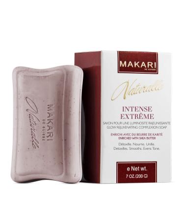 Makari Naturalle Intense Extreme Skin Lightening Soap 7oz. Exfoliating Purifying & Whitening Bar Soap With Shea Butter & SPF 15 Anti-Aging Cleansing Treatment for Dark Spots Acne Scars