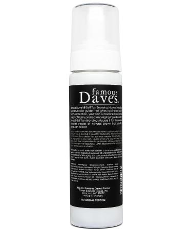 Famous Dave's Dark Tanning Mousse with Instant Bronzer | Organic Sunless Self Tanner for Medium/Darker Skin Tones | Moisturizing Natural Tan Results - Buy Online on SooperMarket.com