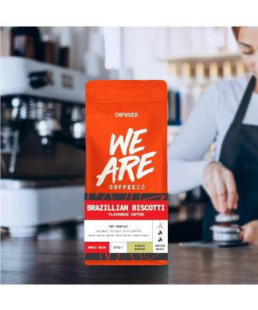 Coffee Beans 227g Bag Whole Bean Coffee Brazilian Biscotti Flavoured Coffee Beans Caramel Nuts & Spice Notes Arabica Medium Roast Fresh Coffee Single Origin (We Are Coffee Co) Biscotti 227 g (Pack of 1) - Buy Online on SooperMarket.com
