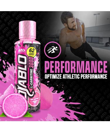 ANS Performance Diablo Carnitine 3000 (473 mL 16 oz) - Muscle Recovery Support - Double The Value with 3000 mL of L Carnitine per 15 mL - Delicious Flavours (Pink Lemonade) - Buy Online on SooperMarket.com