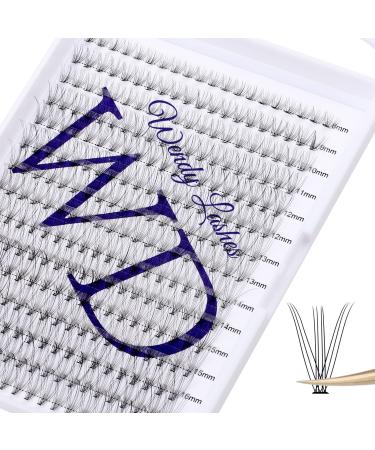 Individual Lashes 300PCS Cluster Lashes Extension D Curl 10D 0.07mm 8-16mm Mixed Lash Clusters Wide Stem Individual Eyelashes Clusters DIY Eyelashes Extensions at Home(Cluster-10D-0.07-D-MIX8-16) RR-8-16mm Cluster Lashes-10D-0.07-D