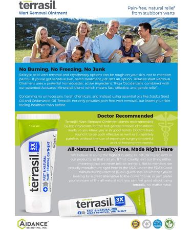 Wart Remover MAX by Terrasil - Safe & Natural Treatment for Plantar, Genital, and Facial Warts - 14gm Tube - Buy Online on SooperMarket.com