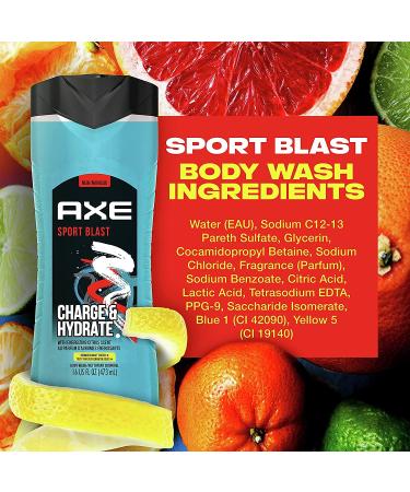 AXE 2in1 Shower Gel and Shampoo Sports Blast 16oz - 48 Count (Pack of 3) | Buy Now! - Buy Online on SooperMarket.com