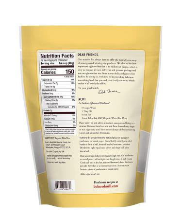 Bob's Red Mill Organic White Rice Flour 24oz - Pack of 4 | Gluten-Free & Non-GMO - Buy Online on SooperMarket.com