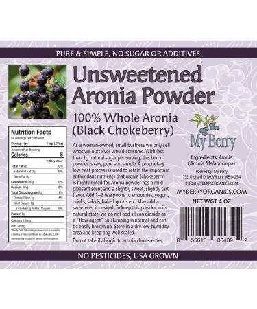 Aronia Berry Unsweetened Powder | USA Grown, No Pesticides | Pure & Simple Black Chokeberry Powder - 0 Additives - Buy Online on SooperMarket.com